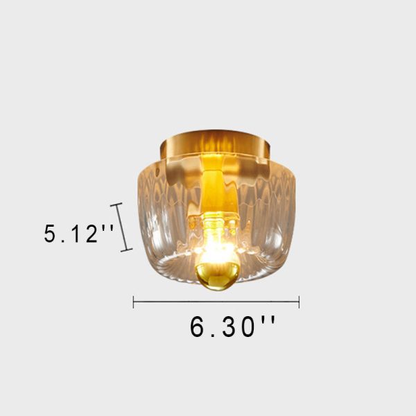 Modern Luxury Glass Sun Shape Full Copper Dual Purpose 1-Light Flush Mount Light - Image 6