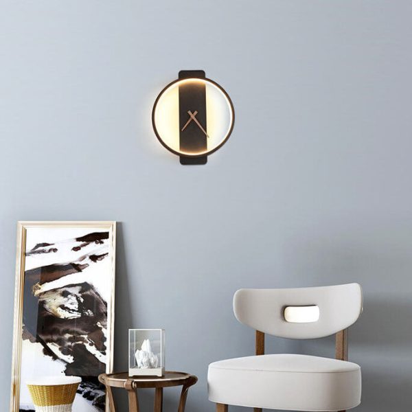 Modern Minimalist Clock Shaped 1-Light LED Wall Sconce Lamp - Image 3