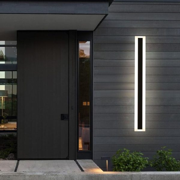 Minimalistic Elongated Bar Shaped 1-Light LED Acrylic Outdoor Waterproof Wall Light - Image 3