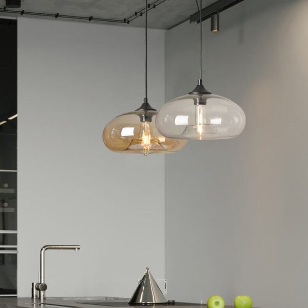 Creative Colored Glass Oval 1-Light Pendant Light - Image 7
