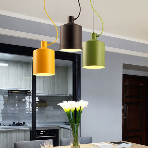 Nordic Macaron Bottle Shaped 1-Light Aluminum Pendant Light - Image 2