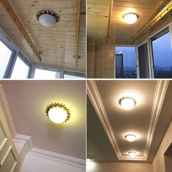 Vintage Glass Sun Bowl Shaped 1/3-Light Flush Mount Ceiling Light - Image 8
