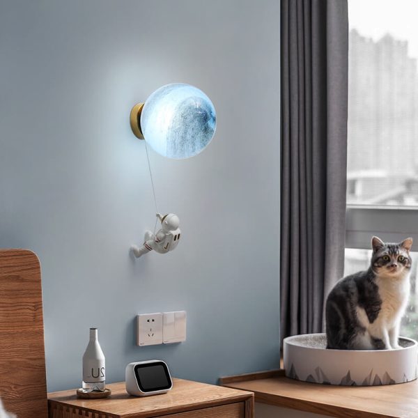 Creative Moon Astronaut 1-Light LED Wall Sconce Lamp - Image 3
