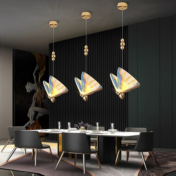 Butterfly Shape Multi-Color Metal Acrylic Design Pendant Lighting LED Ceiling Light - Image 4