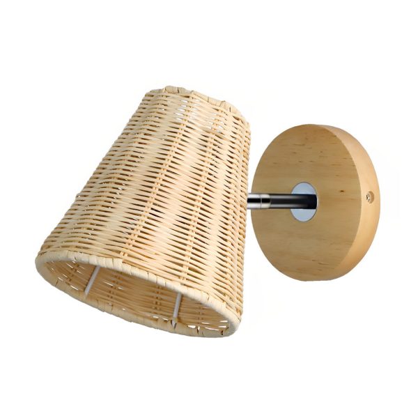 Minimalist Rattan Hand-woven 360?? Adjustable Japanese-style Wall Lamp - Image 4