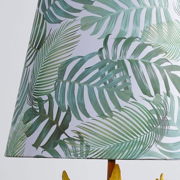 Nordic Leaf Fabric Resin Bird Design 1-Light Table Lamp - Image 8
