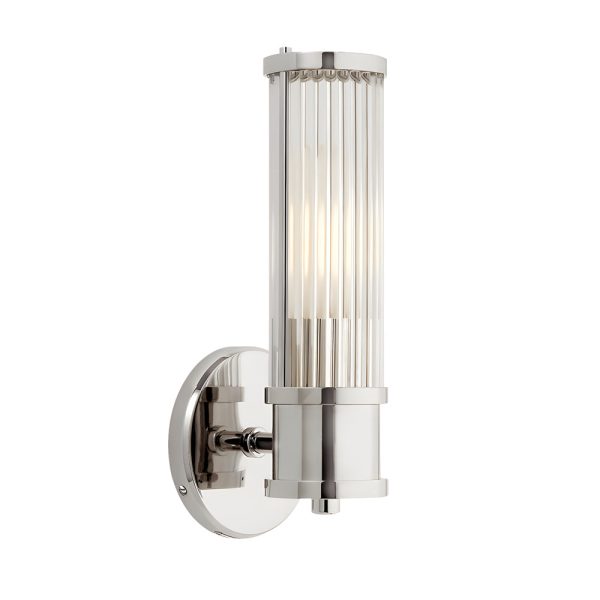 1/2-light Modern Chrome/Gold Wall Sconce with Cylinder Clear Glass Shade - Image 6