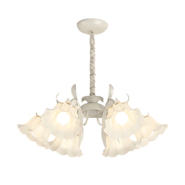 6 Heads Flowers Leaves Three Step Dimming French Style Chandelier Lamp - Image 6