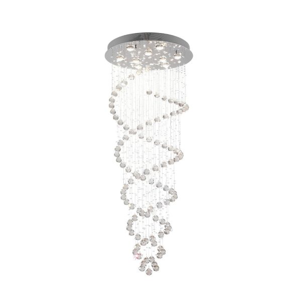 Double Spiral Three Step Dimming LED Modern Staircase Chandelier Light - Image 5