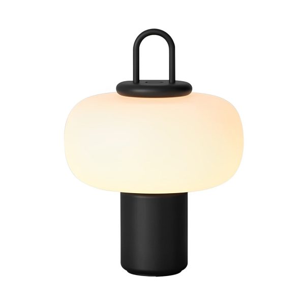 Modern Milk Glass Orb Table Lamp Portable LED Ambient Lighting - Image 5