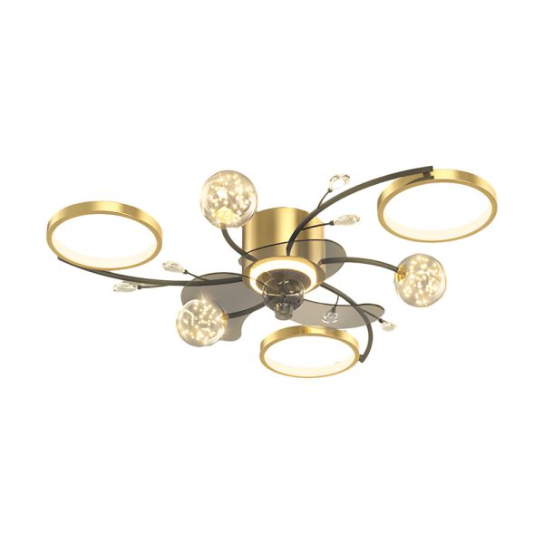 Simple Luxury Stars Ball Three Step Dimming Modern Ceiling Fan and Light - Image 5