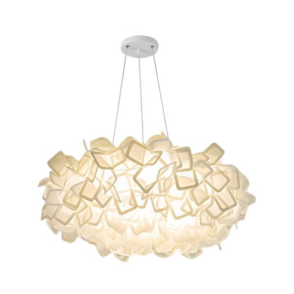 Flower Petals Three Step Dimming LED White Ins Nordic Chandelier Light - Image 8