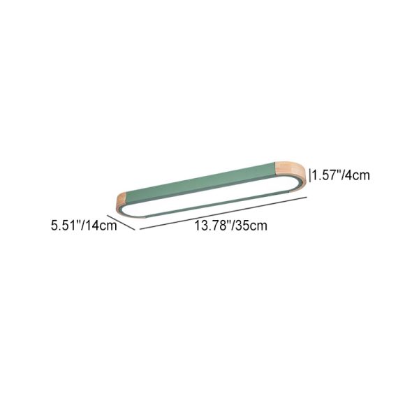 Contemporary Scandinavian Long Oval Iron Log Acrylic LED Flush Mount Ceiling Light For Bedroom - Image 5