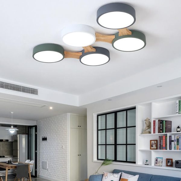 Modern Macaron Circle 3/4/5/8 Light LED Flush Mount Ceiling Light - Image 4