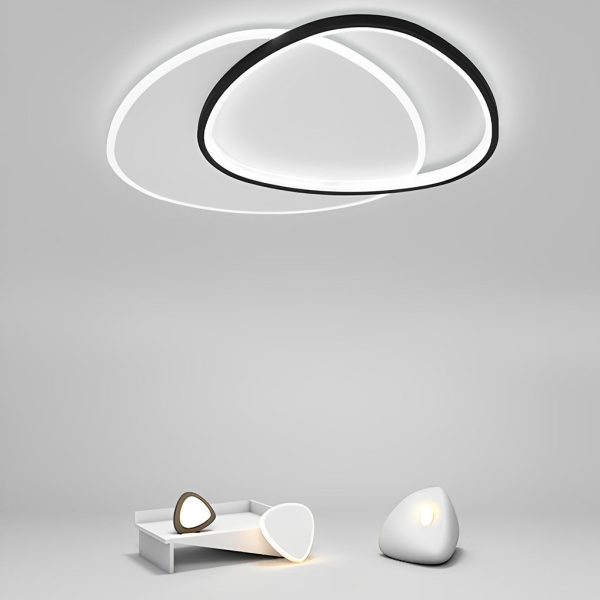 White Black Flush Mount Lights Unique Circle Iron Acrylic Lights - Image 2