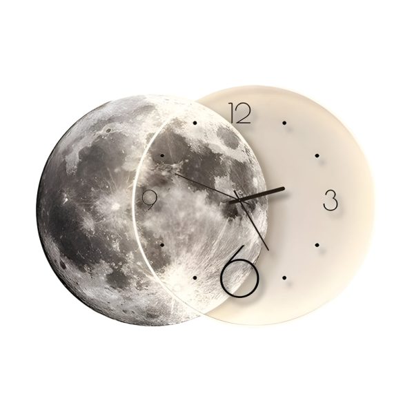 Moon Lunar Wall Clock USB Remote Control Power Bank LED Wall Painting Lamp - Image 7