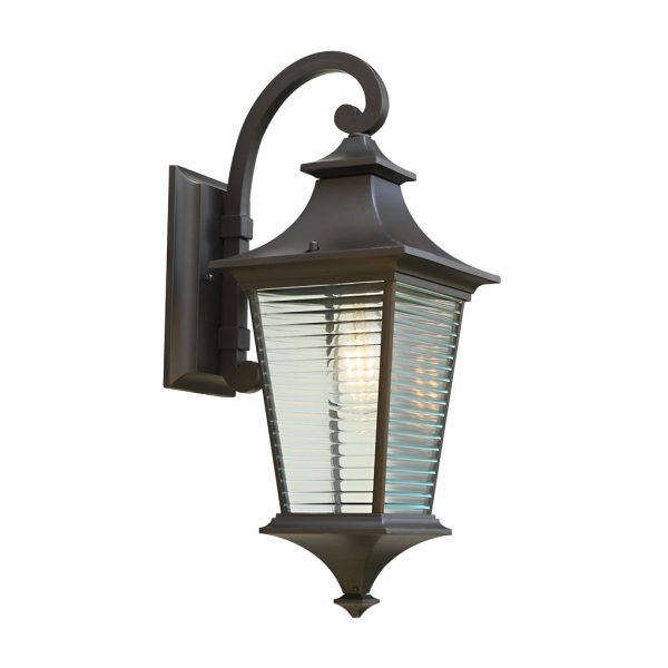 Retro Waterproof Creative Stripes Glass Shade Modern Outdoor Wall Light - Image 8