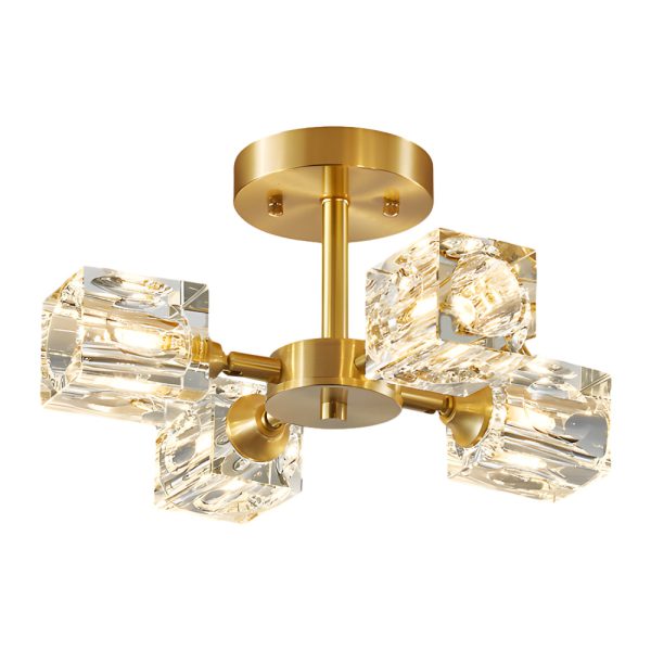 3/4/5/6-Light 180?? Adjustable Crystal Shades Ceiling Light Fixture - Image 8