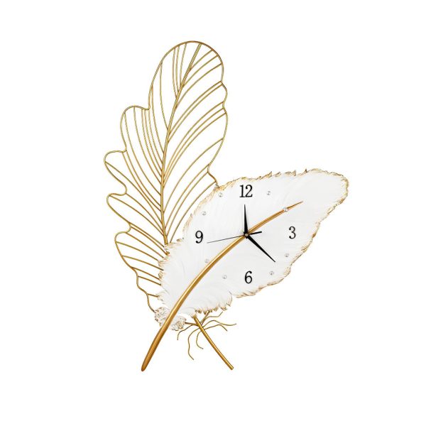 Resin Feather Wall Clock Silent Wall Painting LED Lights Art Decor - Image 6