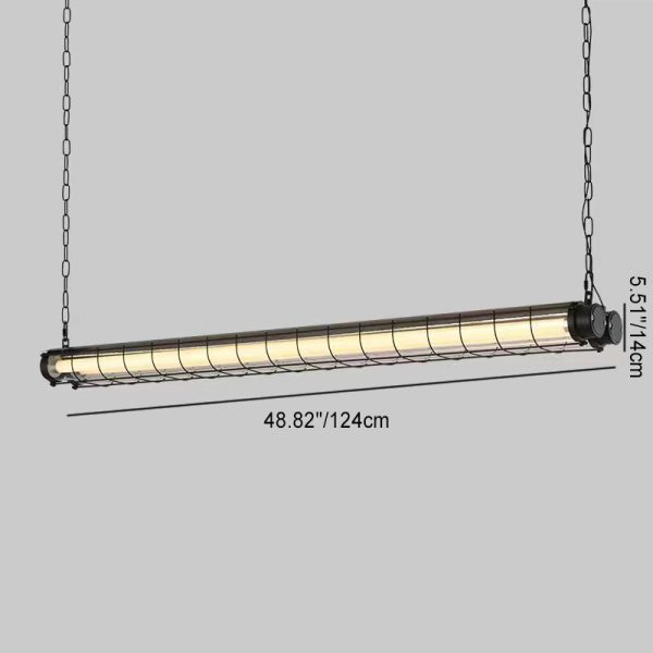 Contemporary Industrial Long Hardware Acrylic 1/2 Light Island Light Chandelier For Dining Room - Image 6