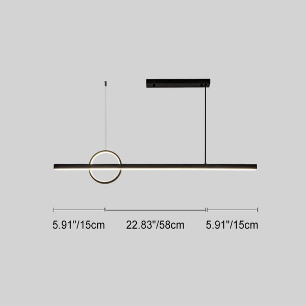 Modern Minimalist Line Circle Design Island Light LED Chandelier - Image 6