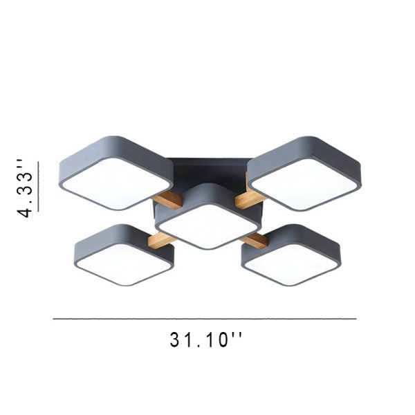 Modern Acrylic Small Cube Combination LED Flush Mount Light - Image 10