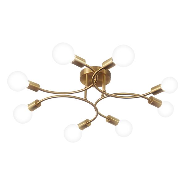 4/6/8-Light Curved Arms White Shade Modern Ceiling Light Fixture - Image 7
