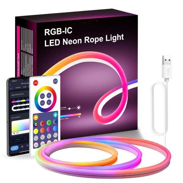 Wireless Control RGB LED Strip Lights Rope Light Flexible DIY Modeling - Image 5
