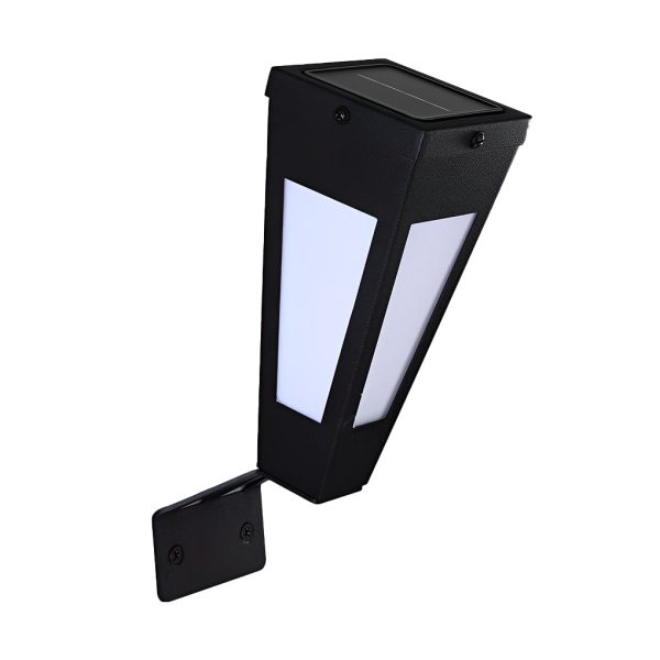 Waterproof Intelligent Metal LED Black Modern Solar Outdoor Wall Light - Image 6