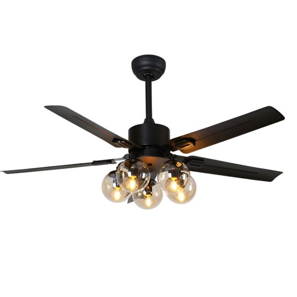 42 Inch 5 Lights Silent Nordic Flush Mount Ceiling Fan Light with Remote Control - Image 4
