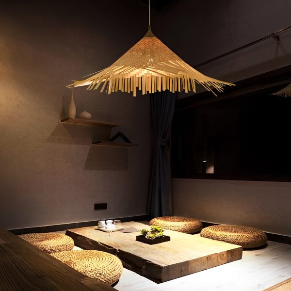 Caribbean Infused Bamboo Woven Pendant Light Burlywood Kitchen Lighting - Image 6
