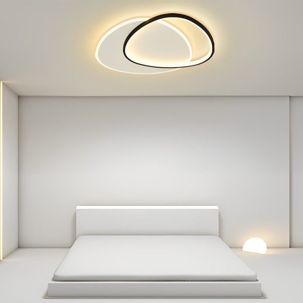 White Black Flush Mount Lights Unique Circle Iron Acrylic Lights - Image 3