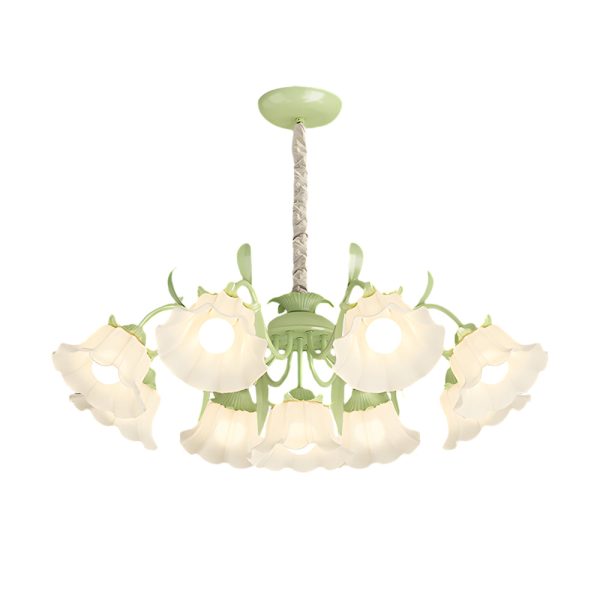 9 Heads Flowers Elegant Three Step Dimming French Style Chandelier - Image 6