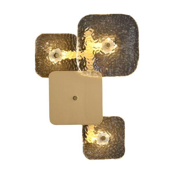Creative Rounded Square Glass Copper LED Modern Wall Sconce Lighting - Image 9