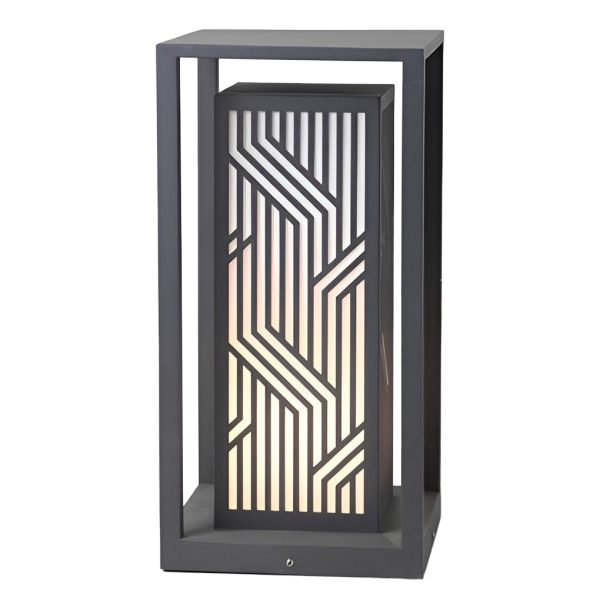 Gray Retro Aesthetic Waterproof LED Outdoor Pathway Cuboid Lantern - Image 7