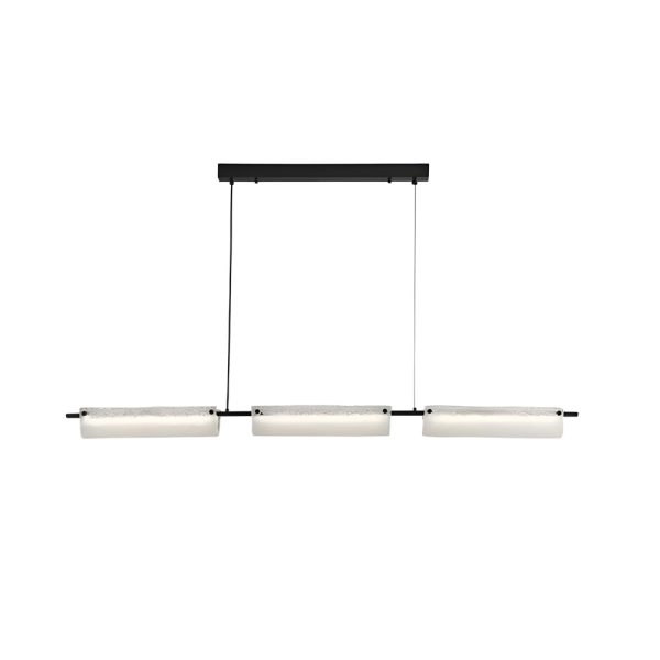 Modern Linear Copper Frosted Glass Long Kitchen Island Light - Image 7