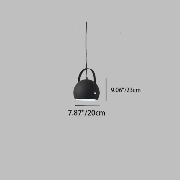 Nordic Macaron Aluminum Semicircle 1-Light Pendant Light - Image 6