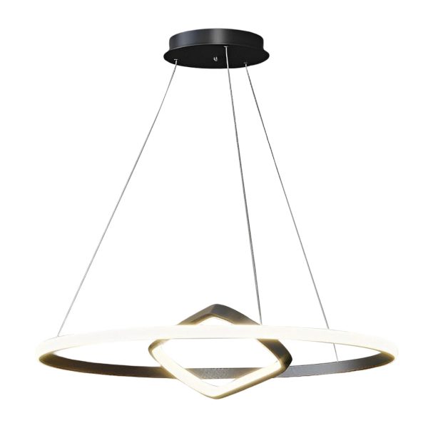 Adjustable Round Oval LED Stepless Dimming Black Modern Chandelier - Image 9