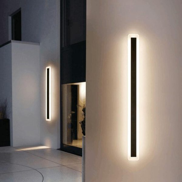 Minimalistic Elongated Bar Shaped 1-Light LED Acrylic Outdoor Waterproof Wall Light - Image 2