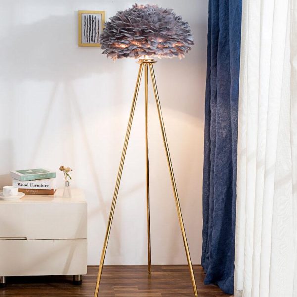 Modern Feather 1-Light Globe Standing Floor Lamp - Image 3