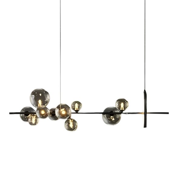 Circular Glass Bubbles LED Black Nordic Dining Room Chandeliers Light - Image 13