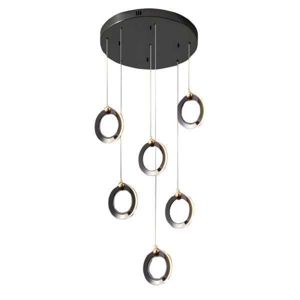 LED Ring Clusters Rotating Staircase Chandelier - Image 10