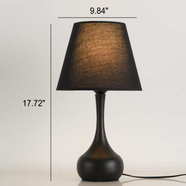 Nordic Vintage Pure Black White Iron Fabric 1-Light Table Lamp - Image 10