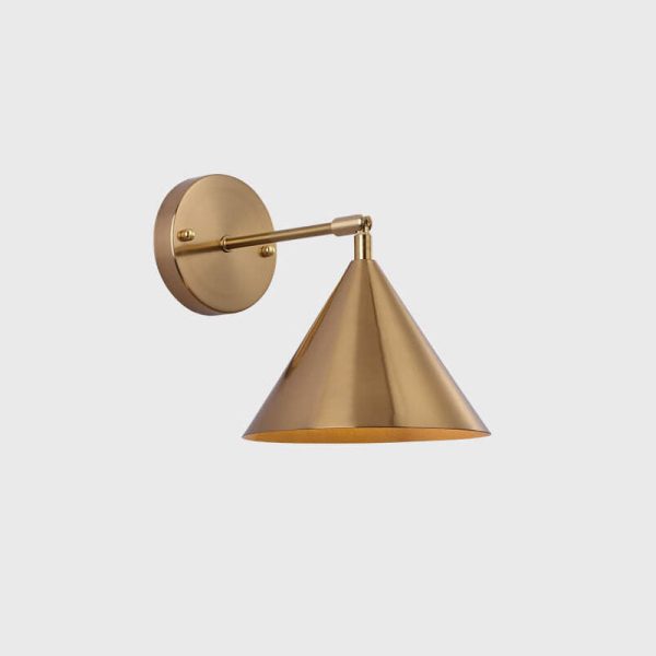 Modern Simple Iron Plated Brass Cone Round 1-Light Wall Sconce Lamp - Image 8