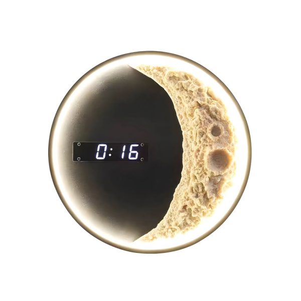 Moon LED Wall Light Wall Digital Clock Astronaut Decor 3 Color Wall Lamp - Image 8