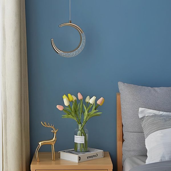 Curvy Moon Shaped LED Electroplated Modern Pendant Light Island Lights - Image 2
