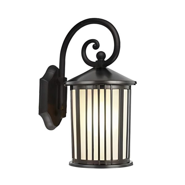 Waterproof Striped Glass Aluminum Black Retro Outdoor Wall Lights - Image 6