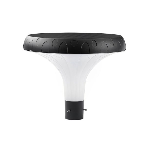 Round Mushroom Waterproof Intelligent Black Modern Solar Lamp Post Light - Image 9
