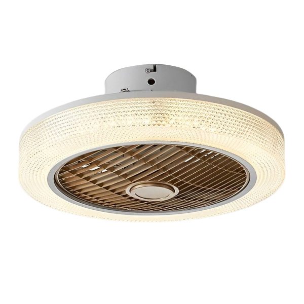 Round Dimmable LED Warm Air Mute Modern Bladeless Ceiling Fans Lights - Image 7