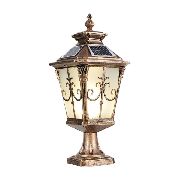 Retro Pattern Waterproof LED European Style Solar Fence Post Lights - Image 9